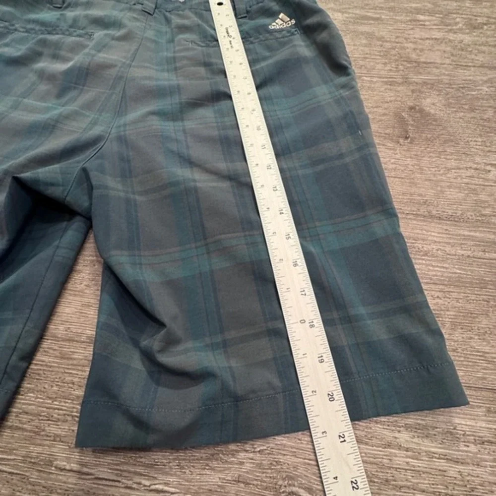 Adidas Shorts Mens 32 Blue Plaid Golf 8.5